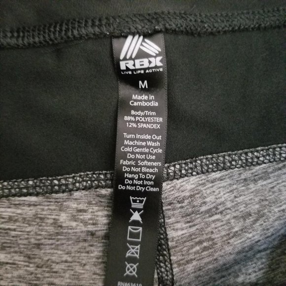 RBX Gray Spacedye Print High Rise Crop Leggings - Picture 5 of 5